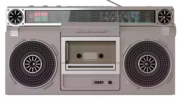 National Panasonic RX 5010F BoomBox Radio player Low-poly 3D model