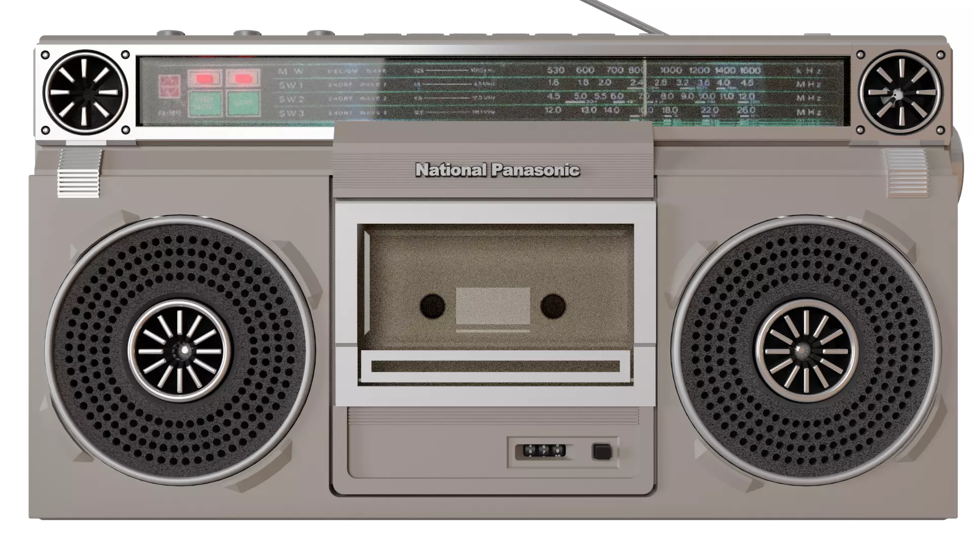 National Panasonic RX 5010F BoomBox Radio player Low-poly 3D model