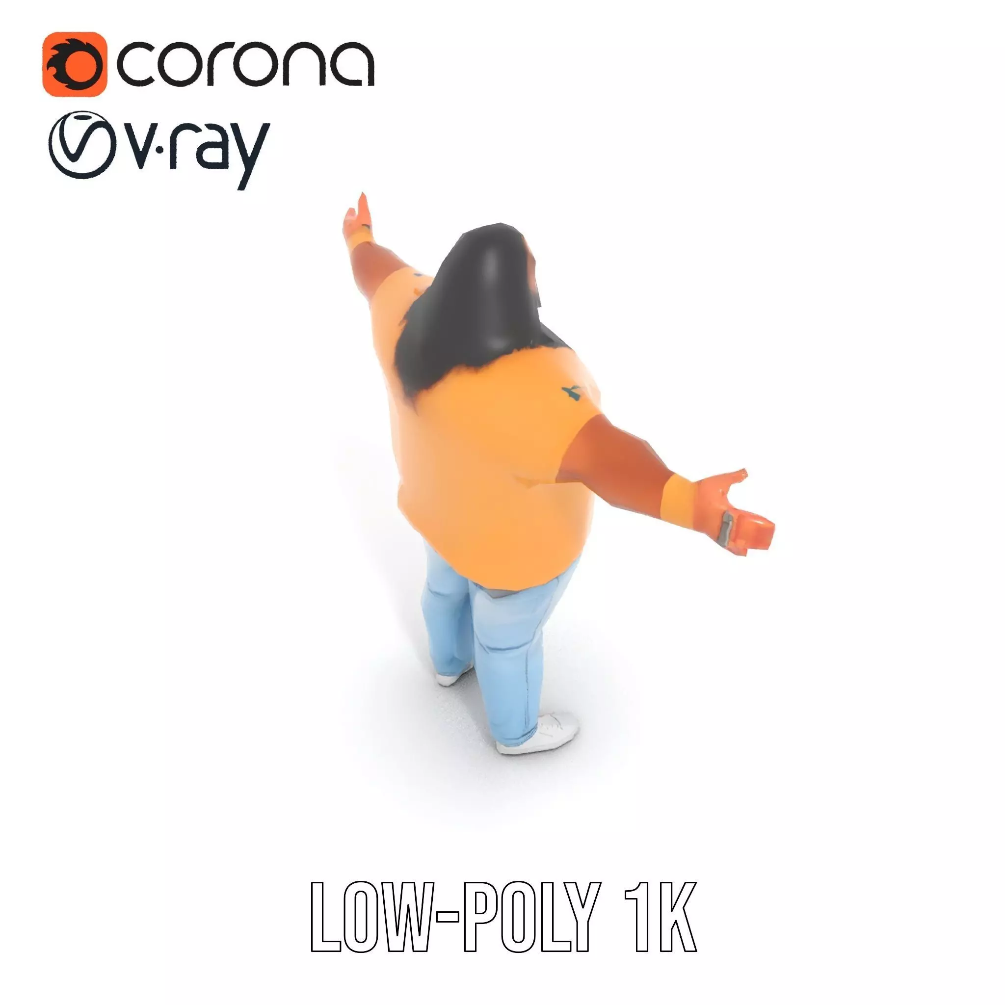 Casual Denim Outfit model pack Low-poly 3D model_14