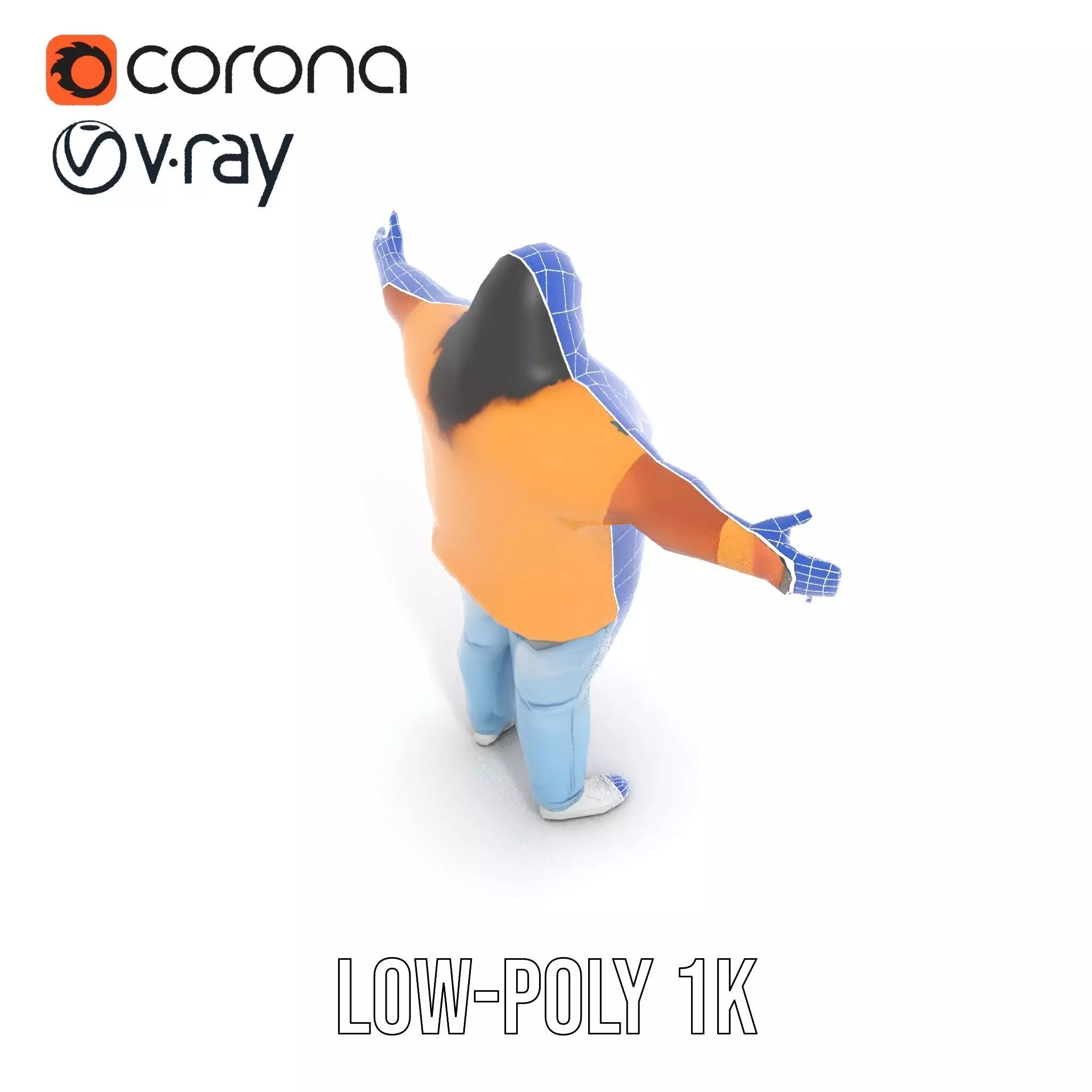 Casual Denim Outfit model pack Low-poly 3D model_21