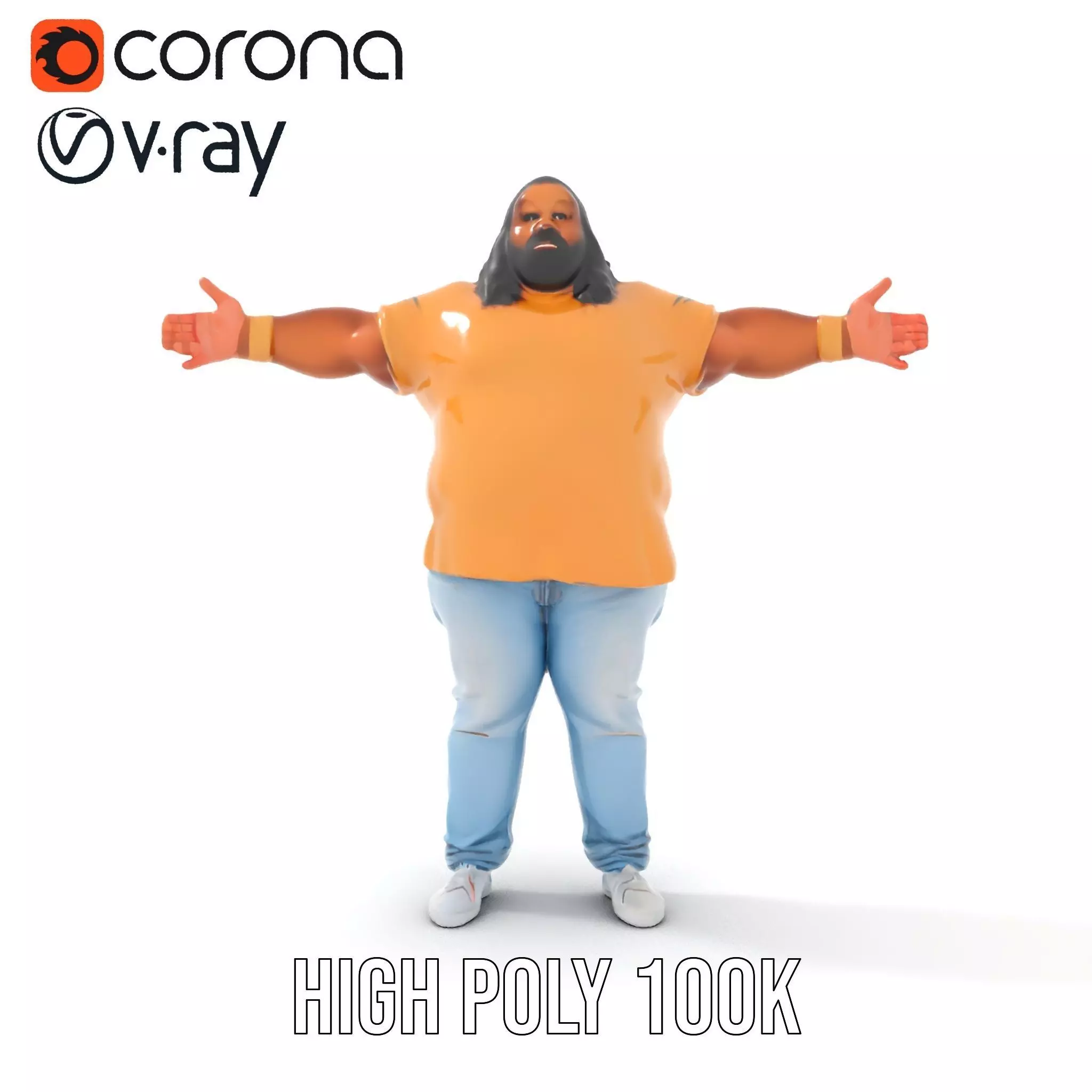 Casual Denim Outfit model pack Low-poly 3D model_28