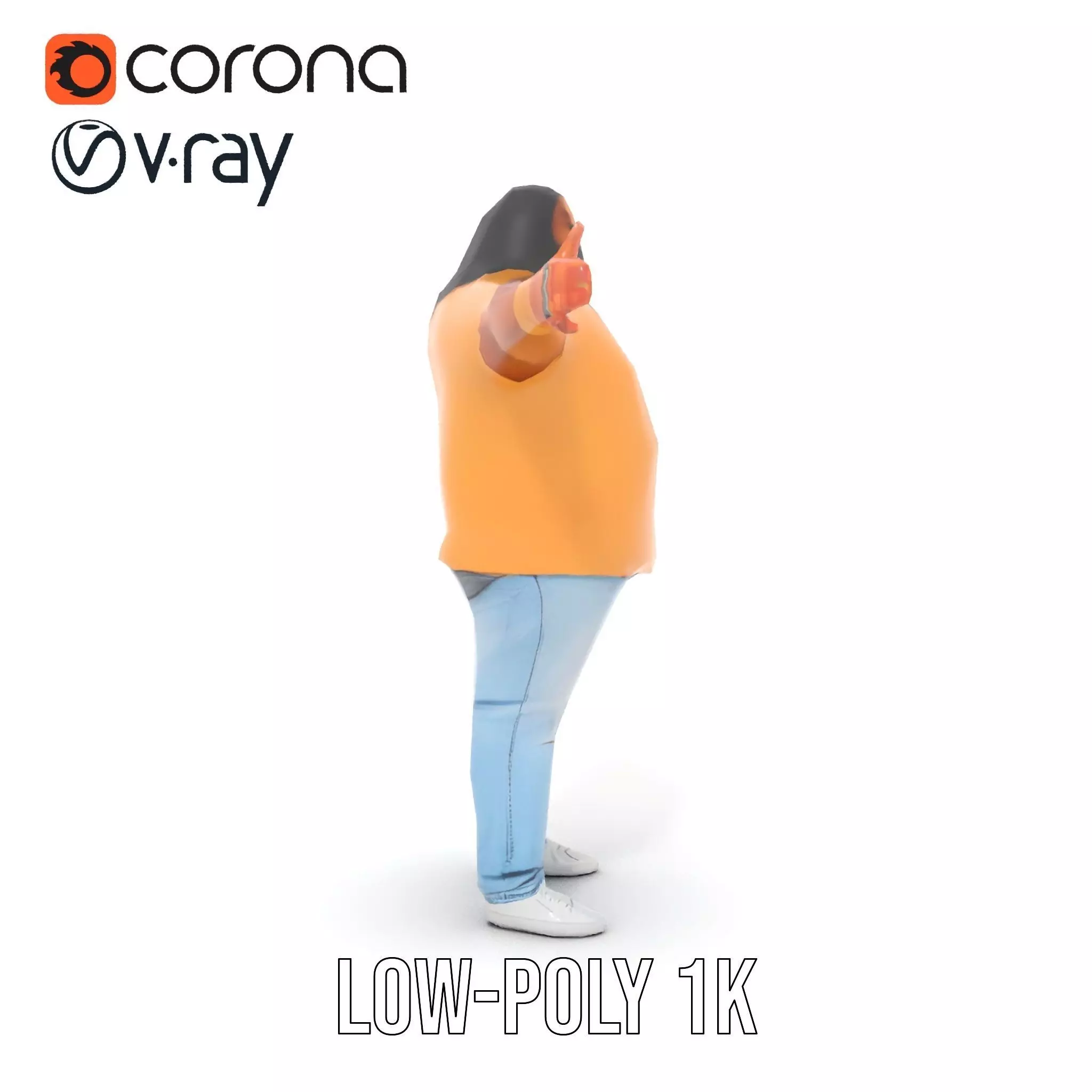 Casual Denim Outfit model pack Low-poly 3D model_7