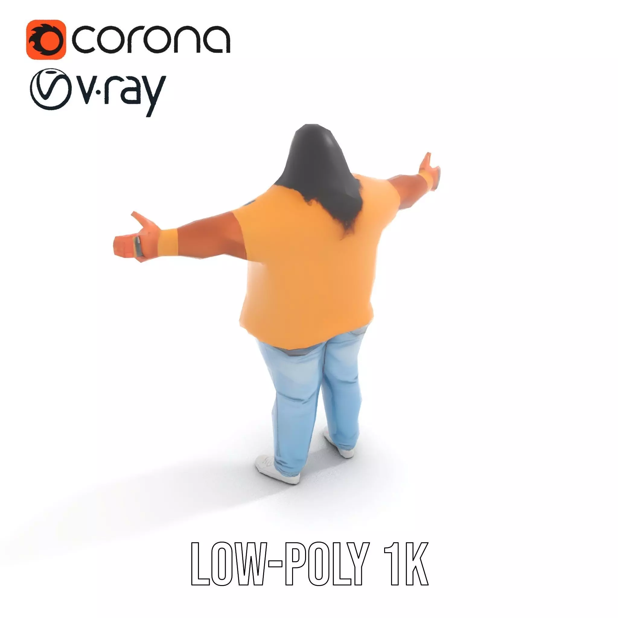 Casual Denim Outfit model pack Low-poly 3D model_19