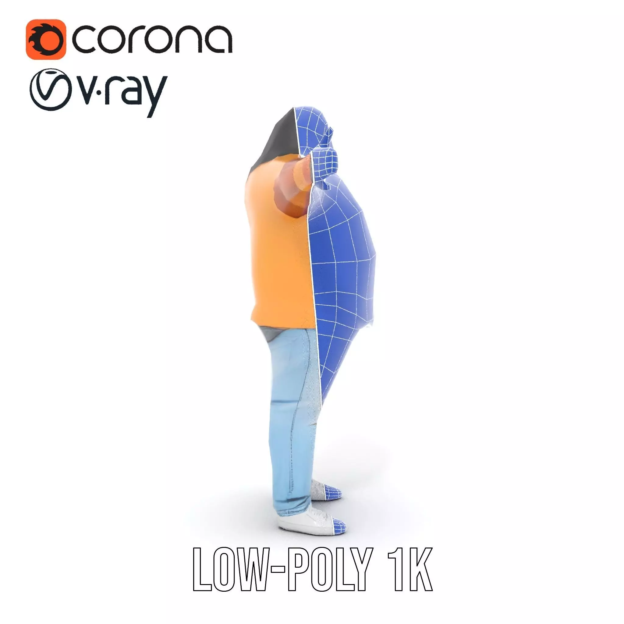 Casual Denim Outfit model pack Low-poly 3D model_27