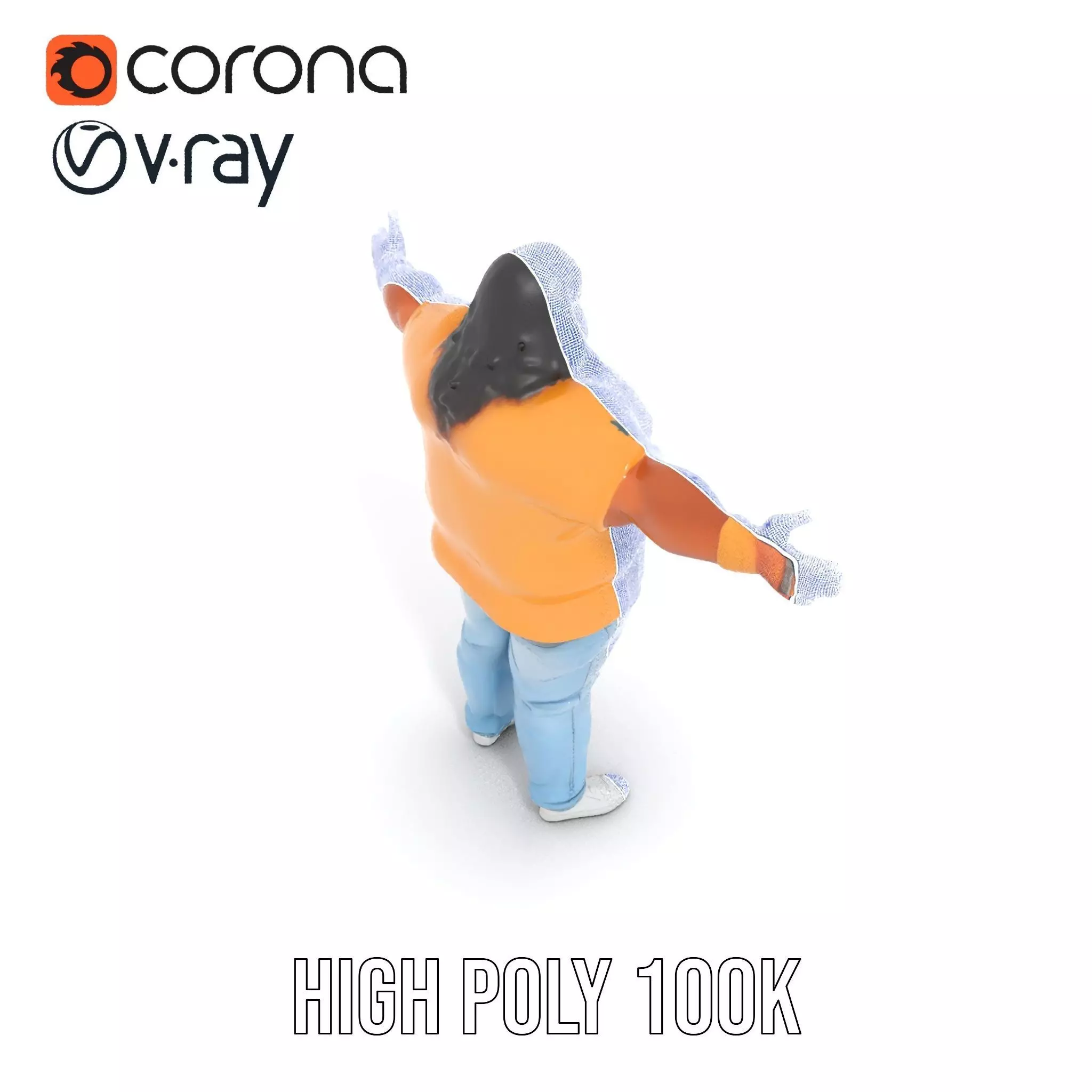 Casual Denim Outfit model pack Low-poly 3D model_25