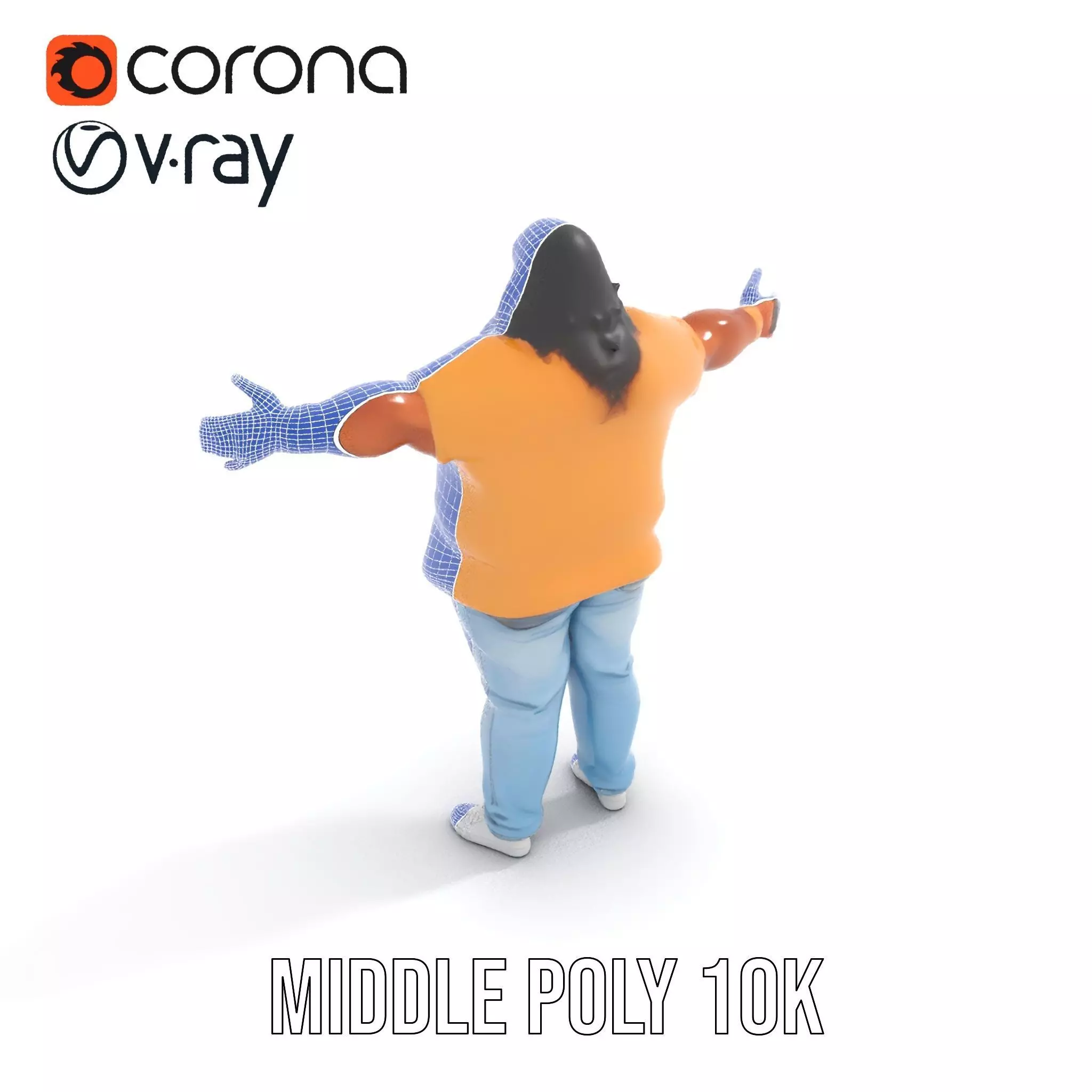 Casual Denim Outfit model pack Low-poly 3D model_26