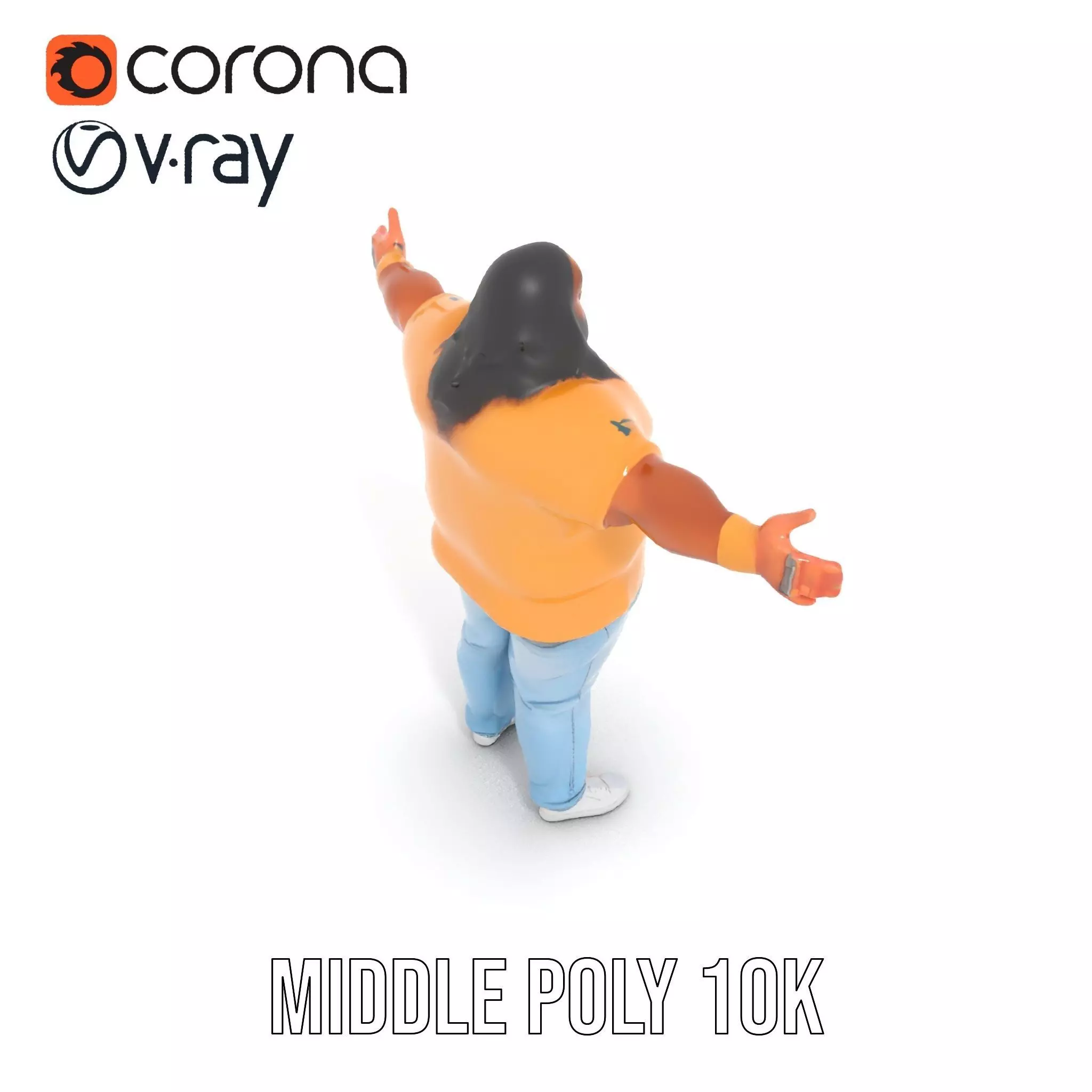 Casual Denim Outfit model pack Low-poly 3D model_23