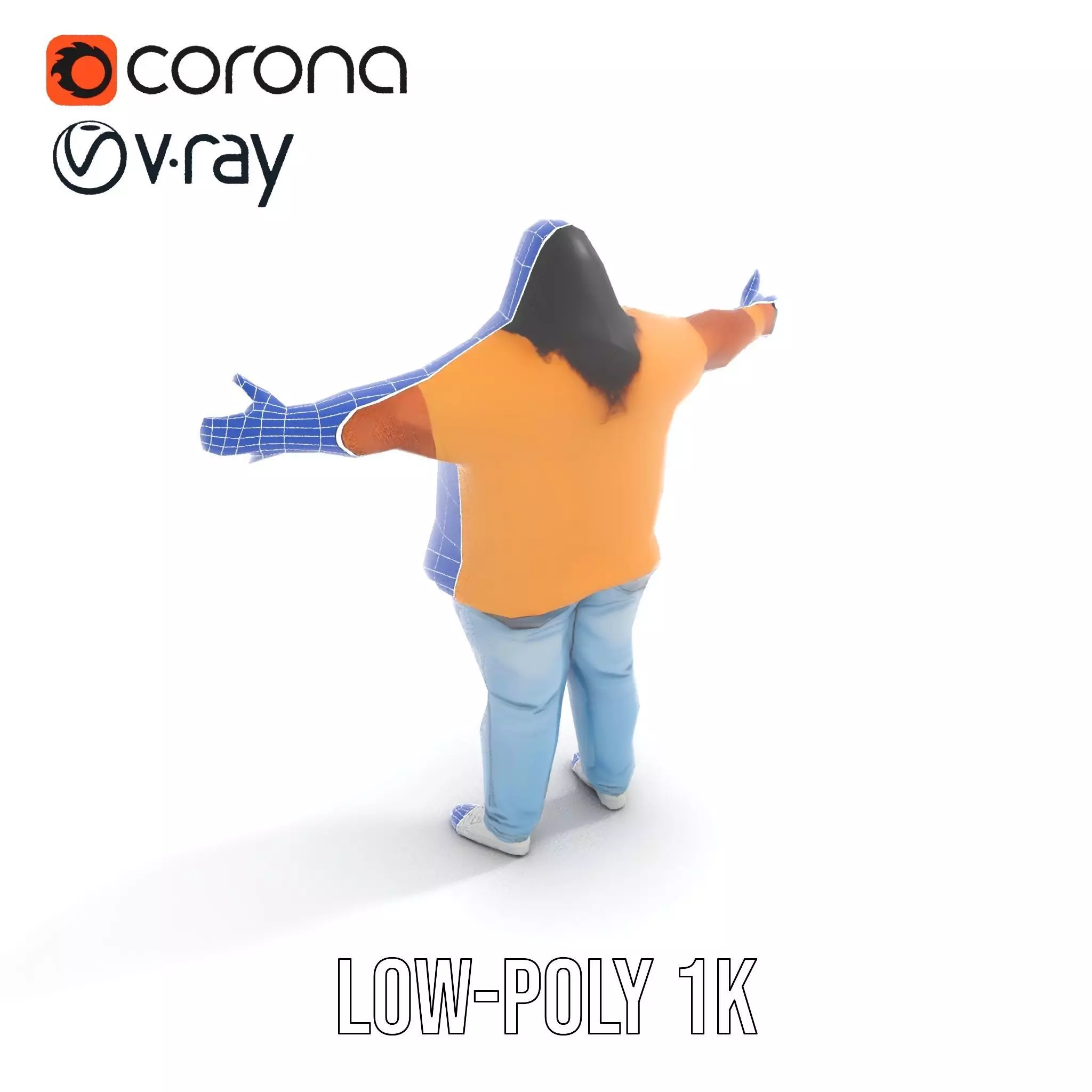 Casual Denim Outfit model pack Low-poly 3D model_24