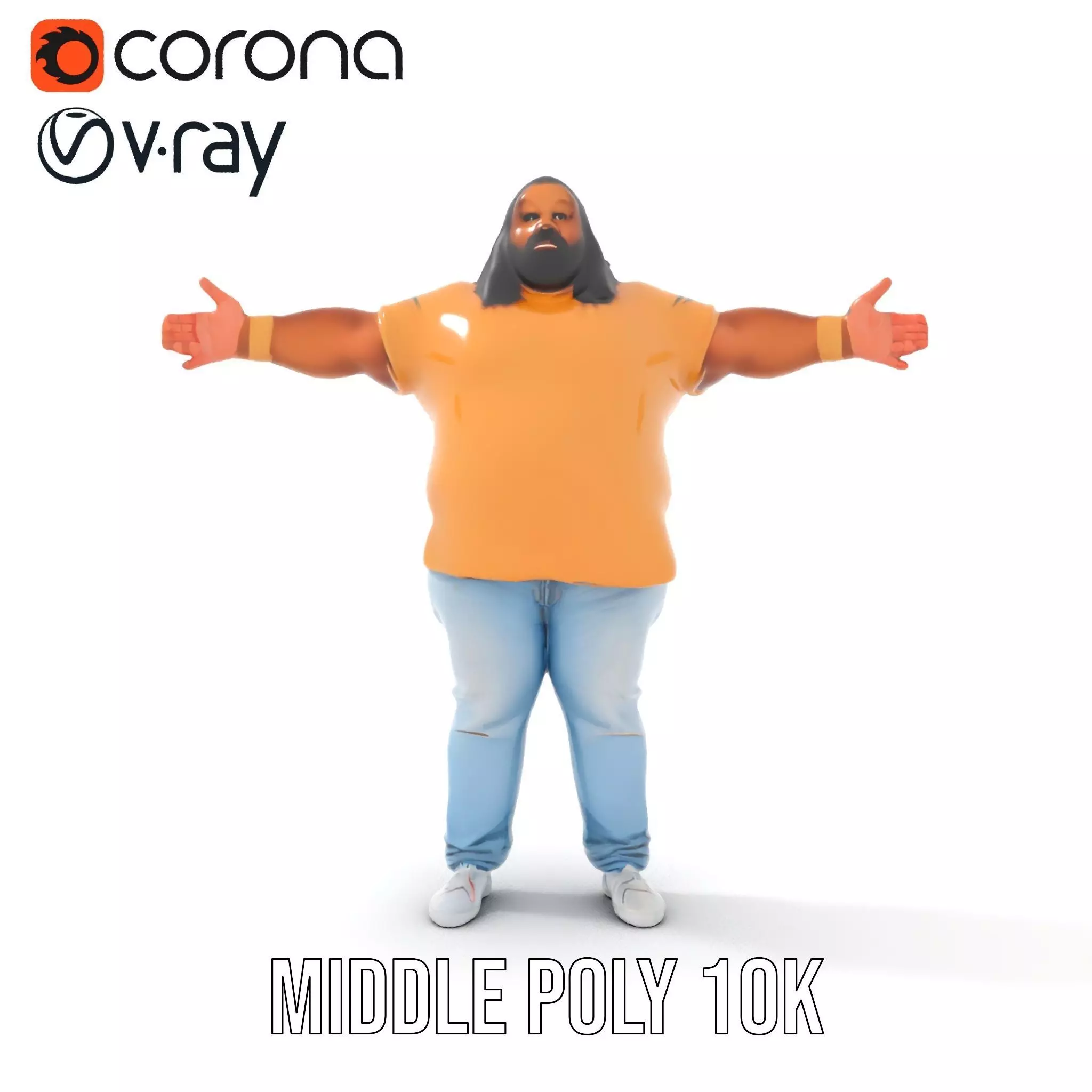 Casual Denim Outfit model pack Low-poly 3D model_11