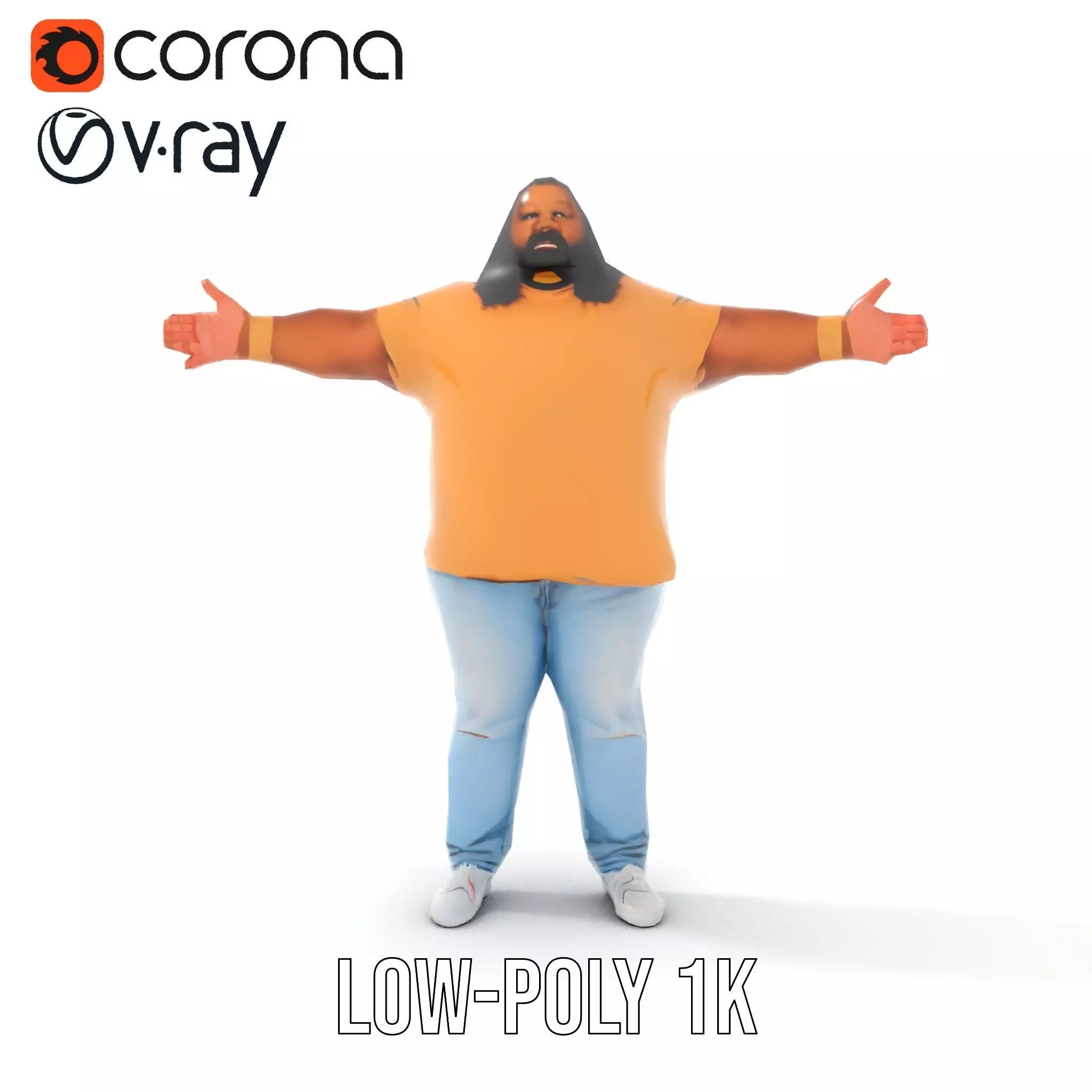 Casual Denim Outfit model pack Low-poly 3D model_9