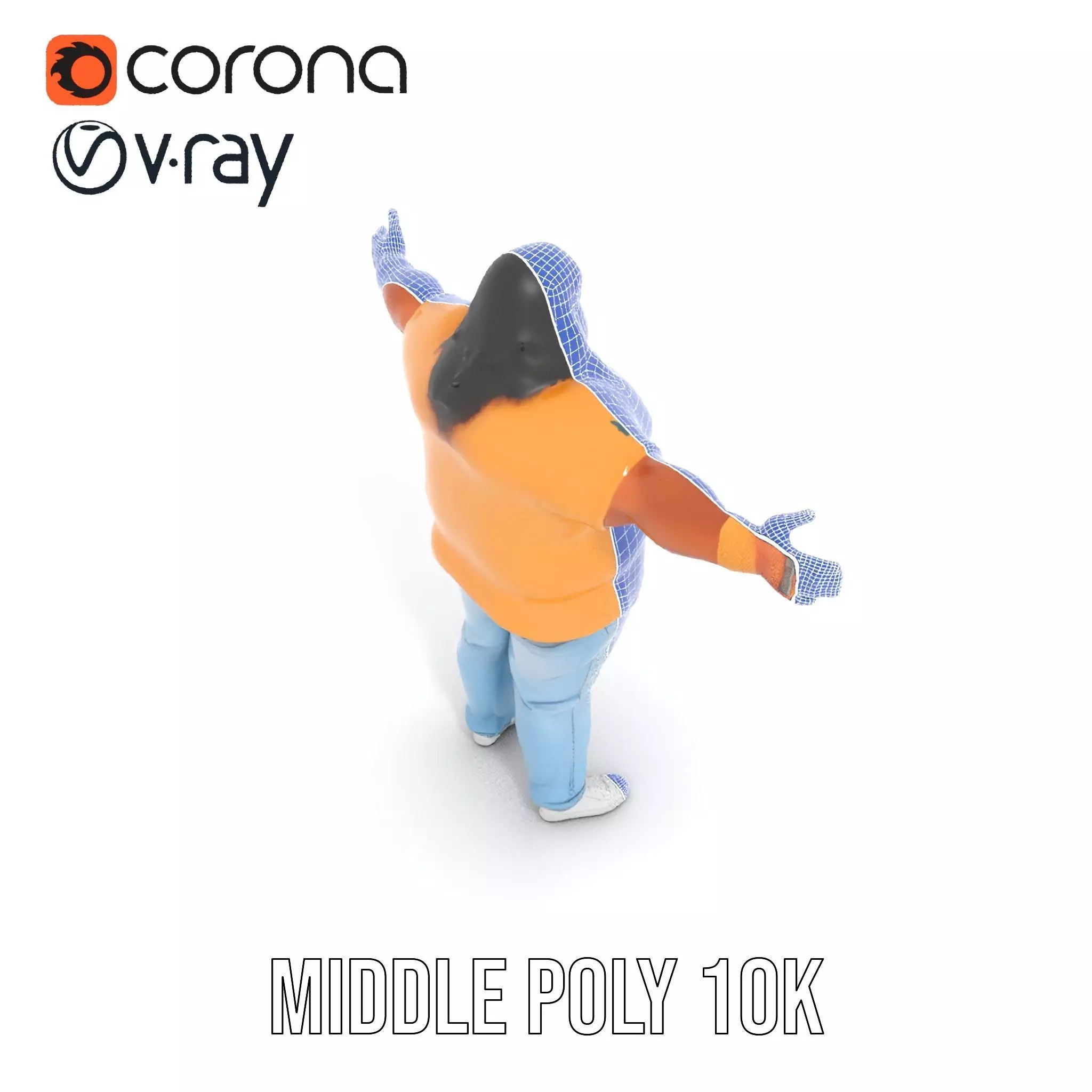 Casual Denim Outfit model pack Low-poly 3D model_18