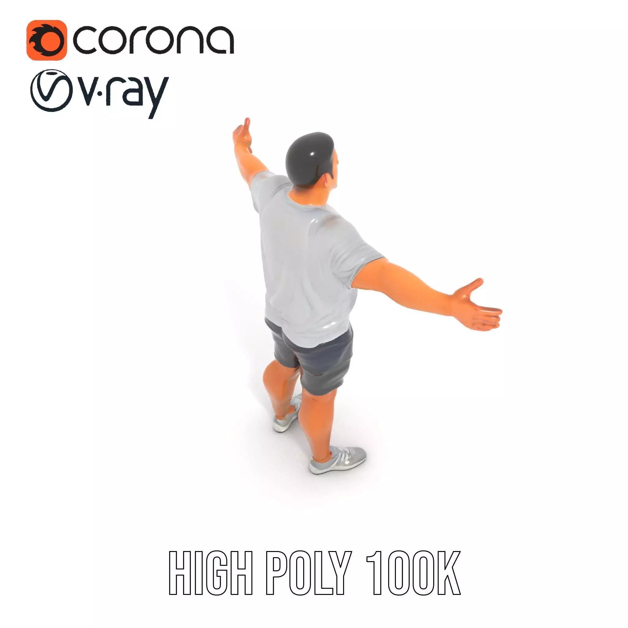 Casual Male Character model pack Low-poly 3D model_17