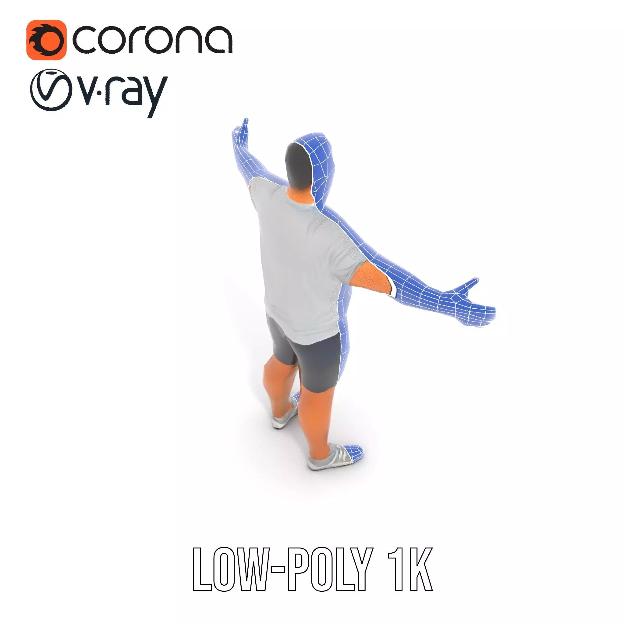 Casual Male Character model pack Low-poly 3D model_19