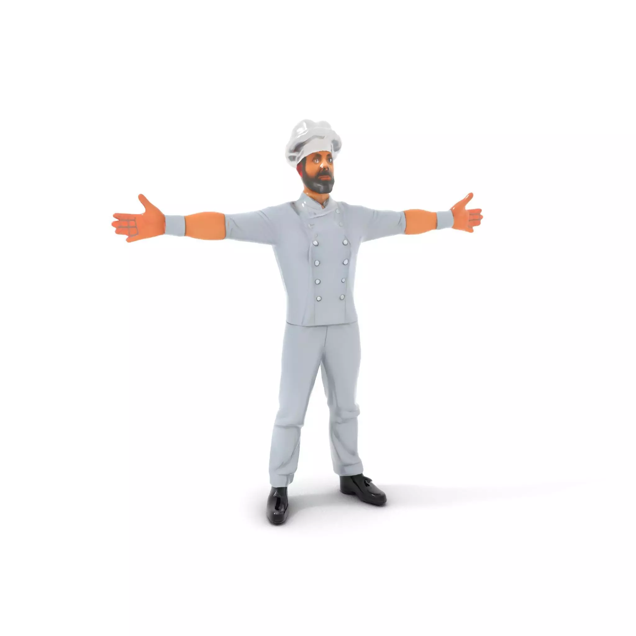 Grey Chef Outfit model pack Low-poly 3D model_6