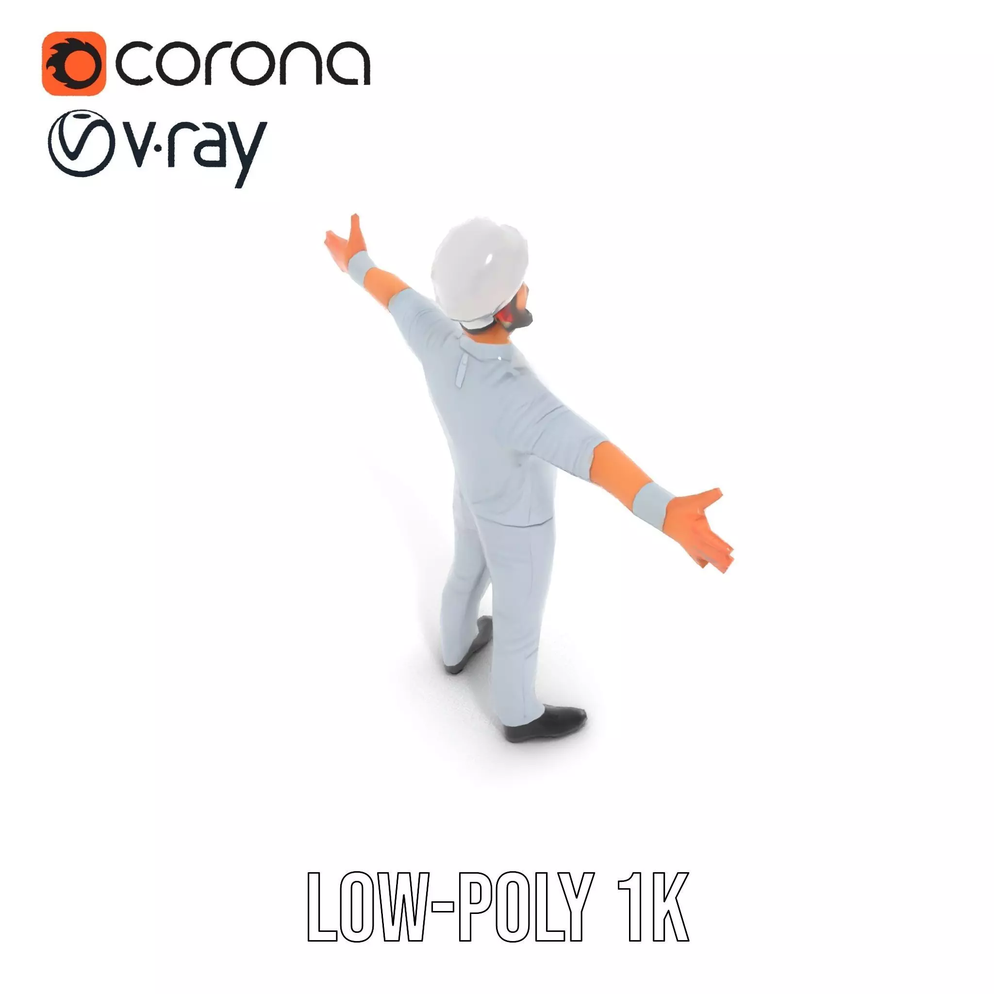 Grey Chef Outfit model pack Low-poly 3D model_14