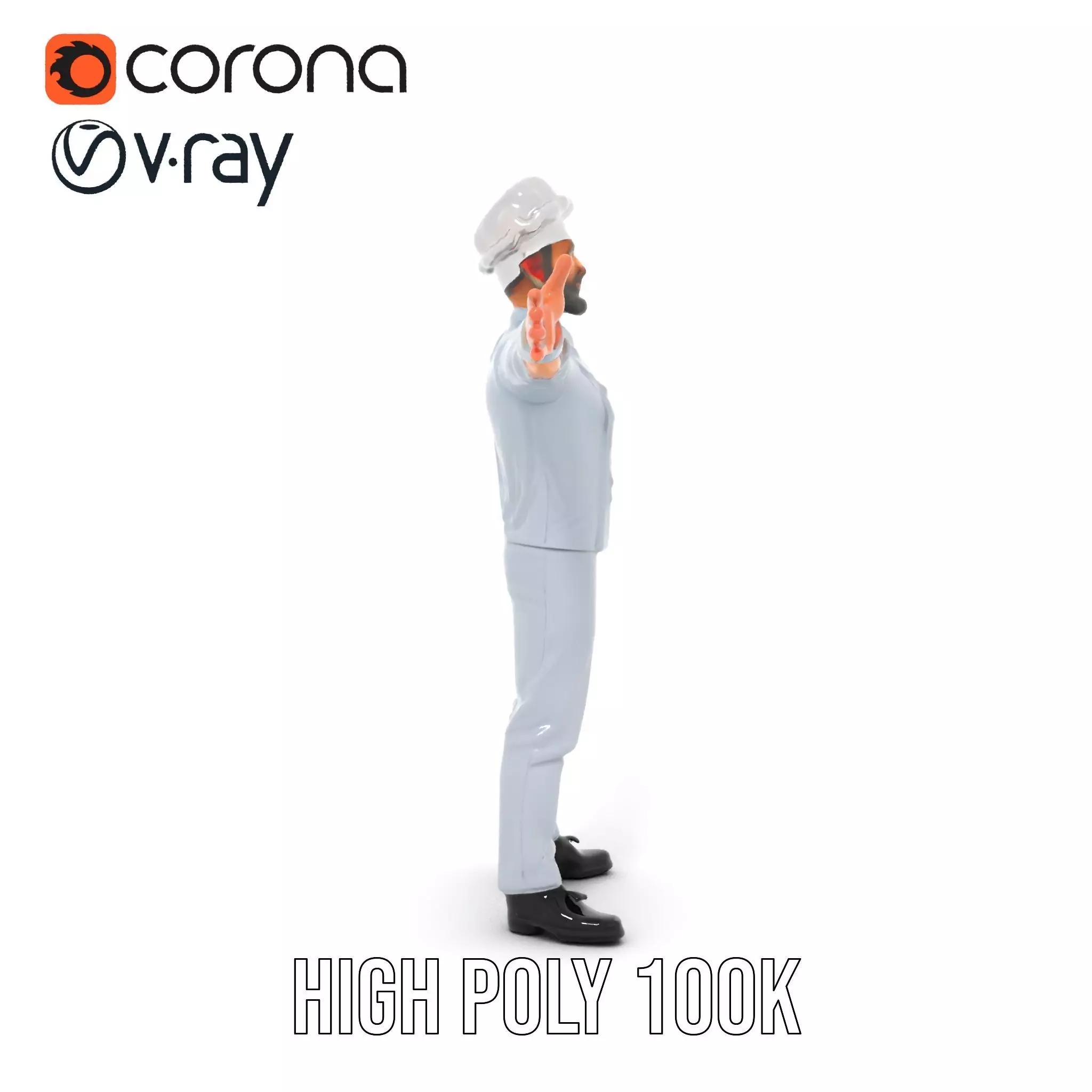 Grey Chef Outfit model pack Low-poly 3D model_33