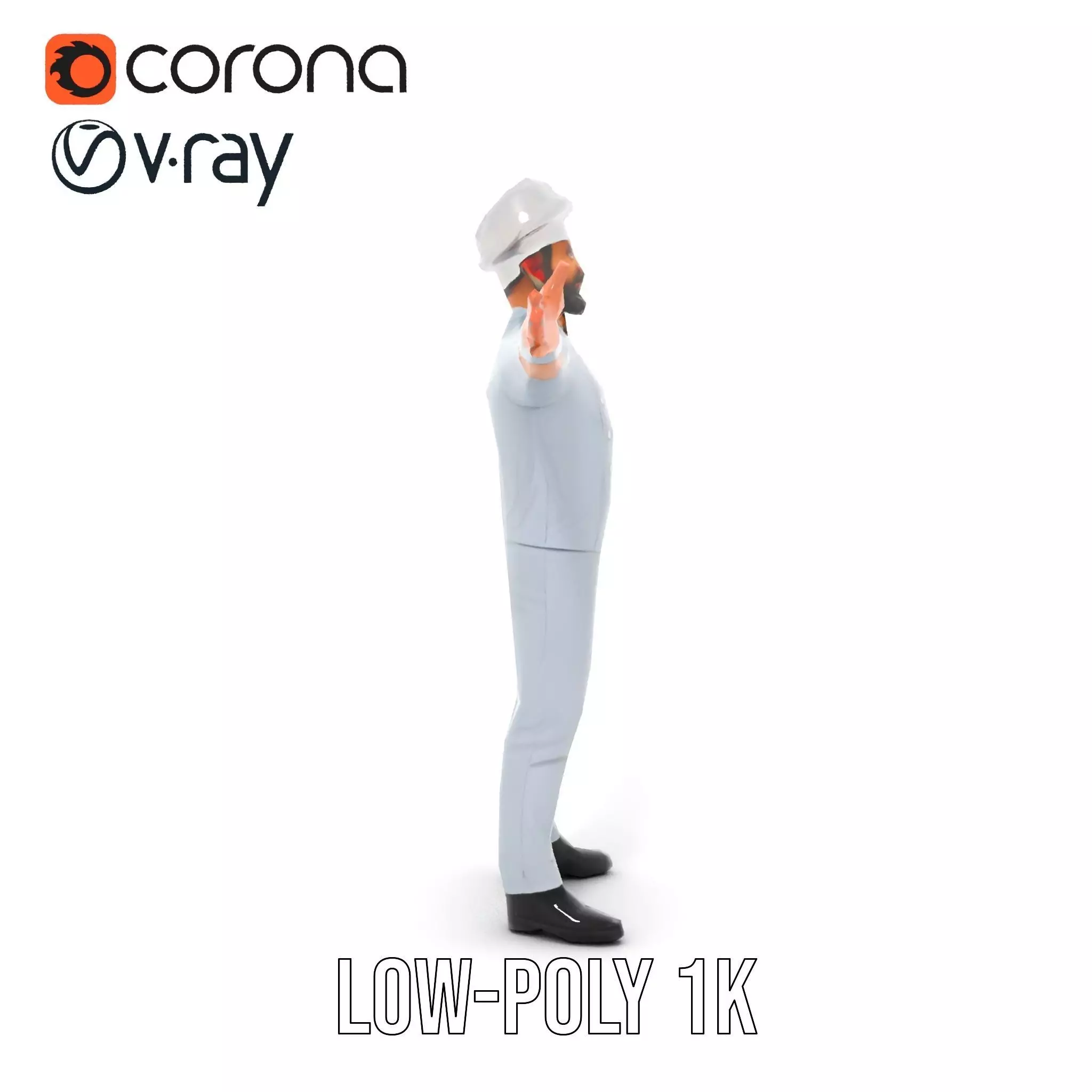 Grey Chef Outfit model pack Low-poly 3D model_9