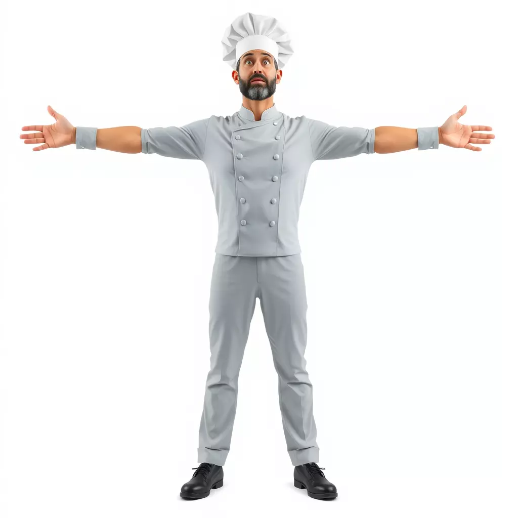 Grey Chef Outfit model pack Low-poly 3D model_2