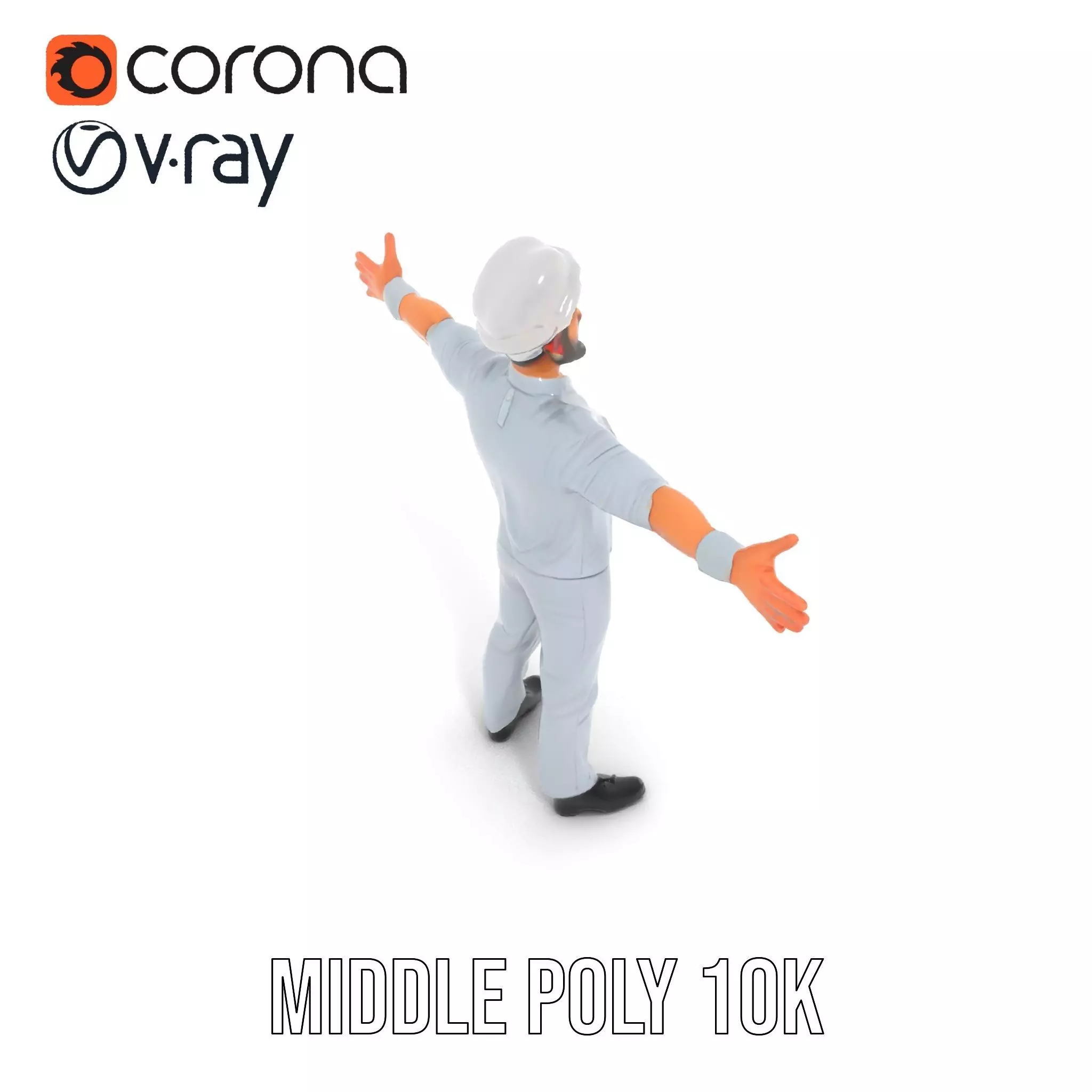 Grey Chef Outfit model pack Low-poly 3D model_5