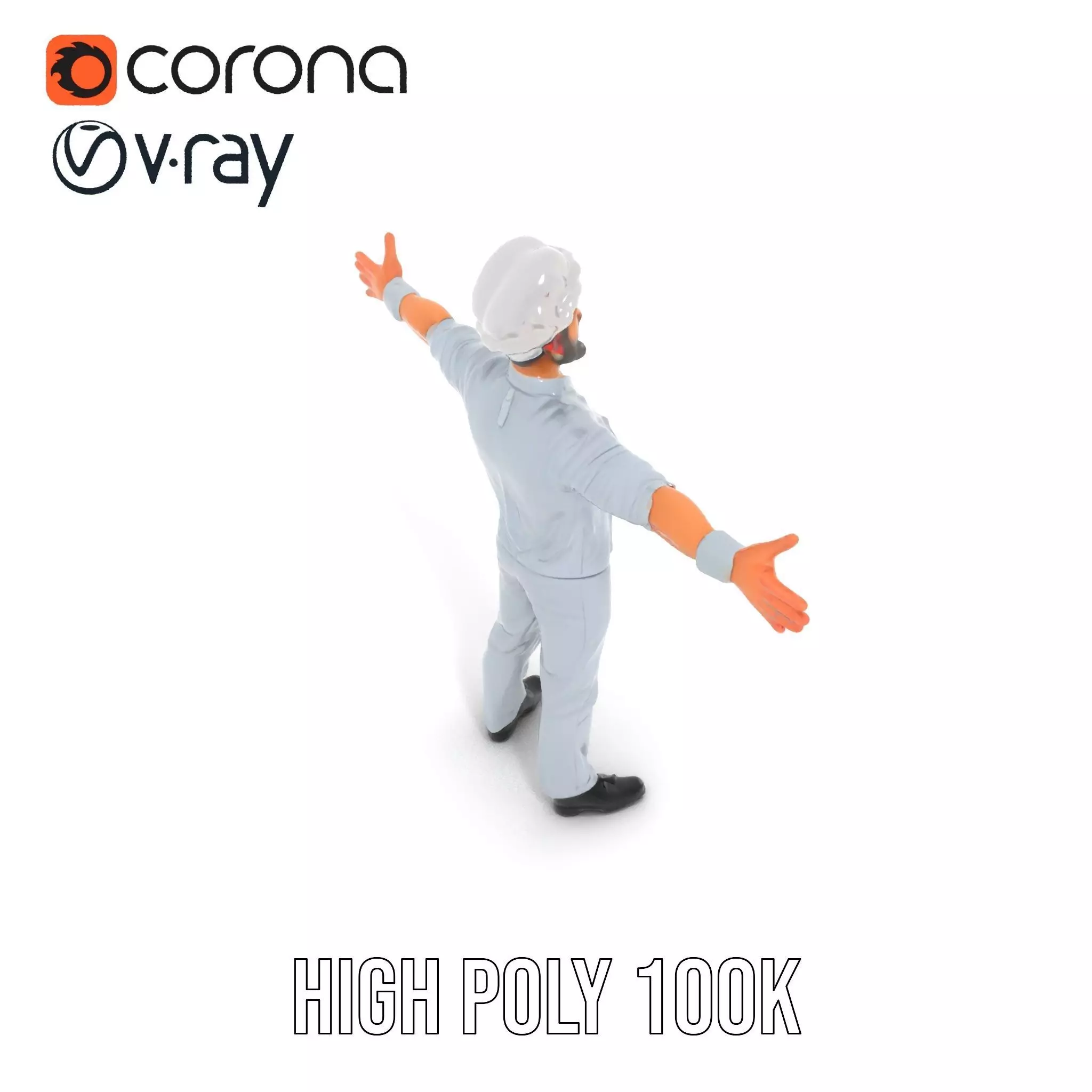 Grey Chef Outfit model pack Low-poly 3D model_19