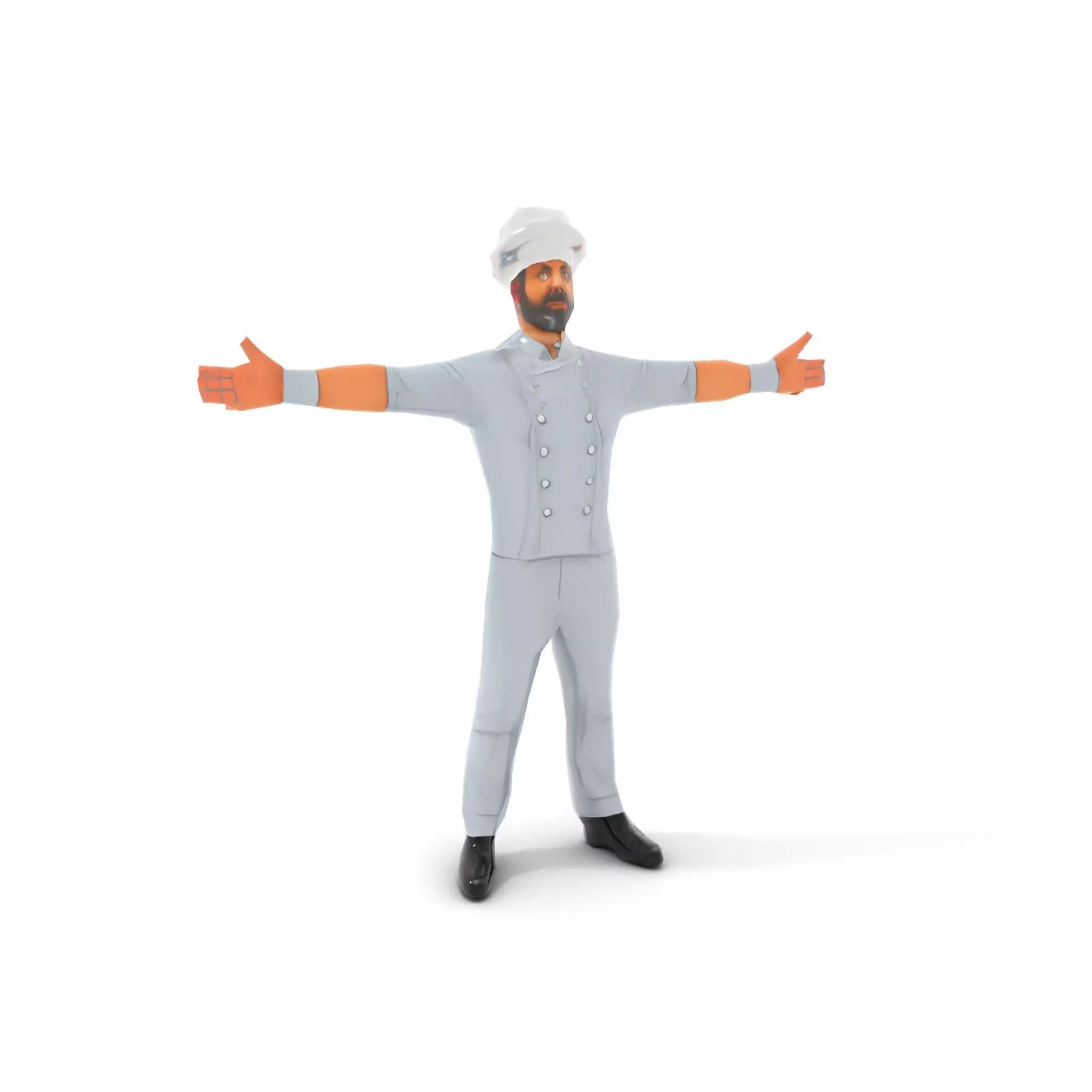 Grey Chef Outfit model pack Low-poly 3D model_21