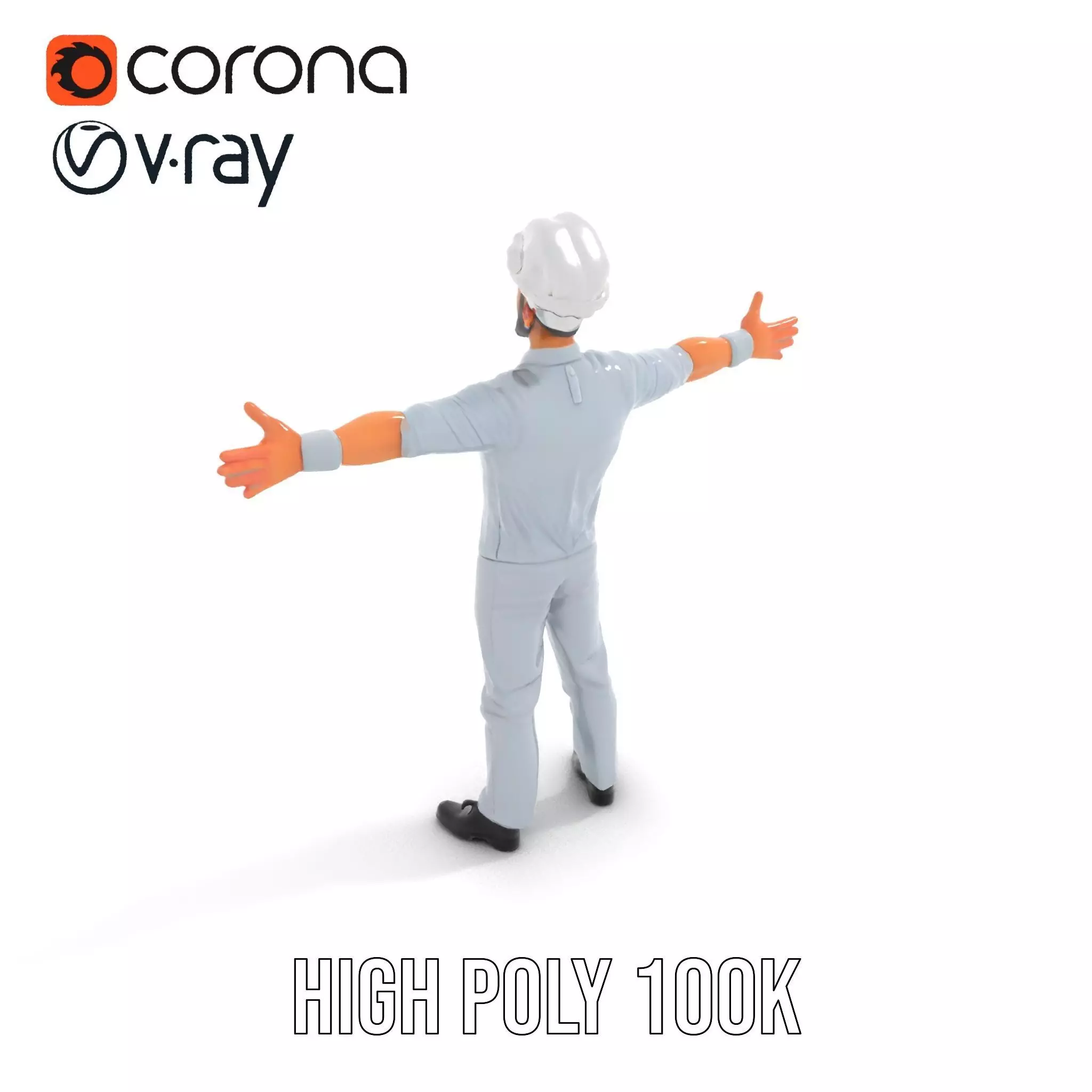 Grey Chef Outfit model pack Low-poly 3D model_22
