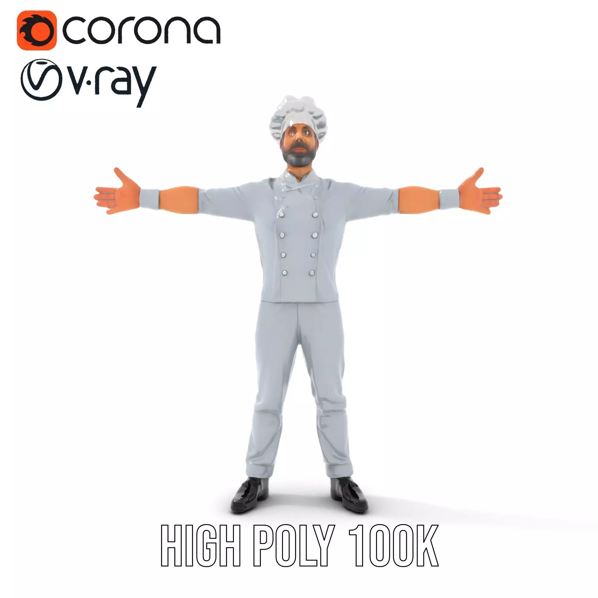 Grey Chef Outfit model pack Low-poly 3D model_31