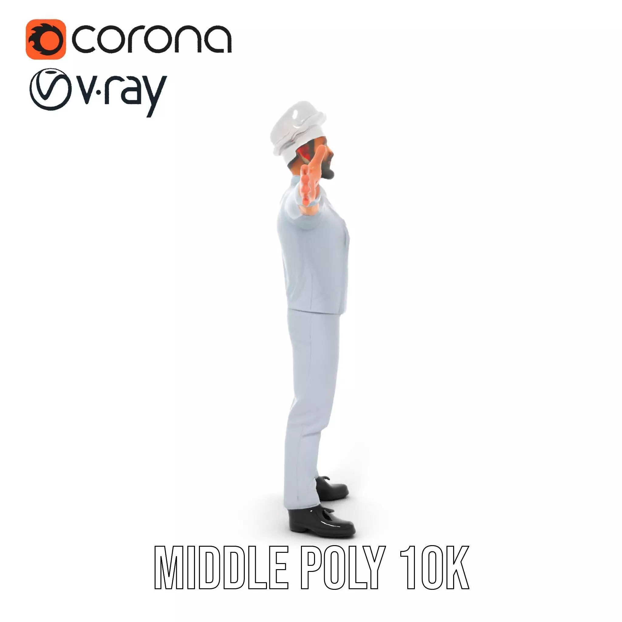 Grey Chef Outfit model pack Low-poly 3D model_13