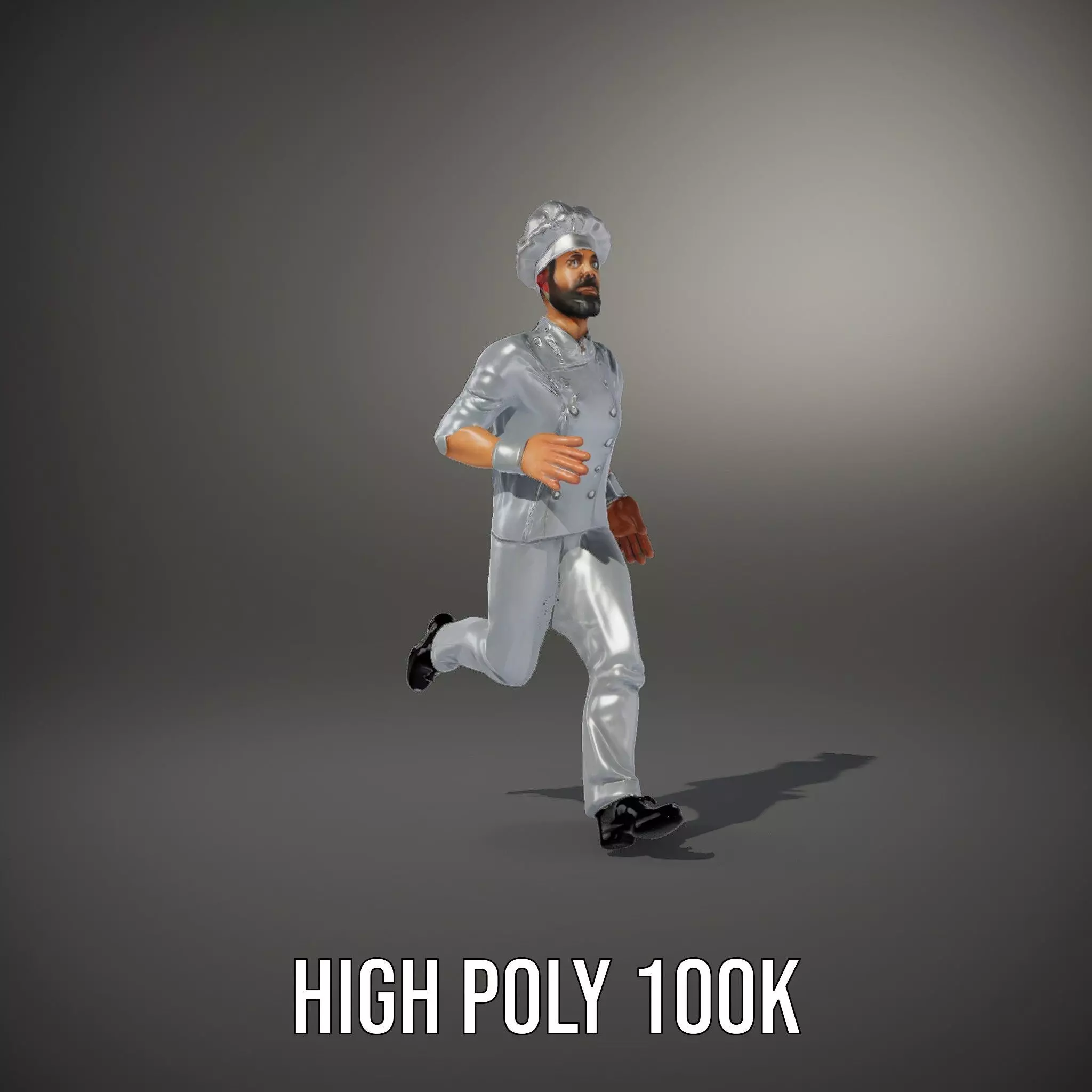 Grey Chef Outfit model pack Low-poly 3D model_8