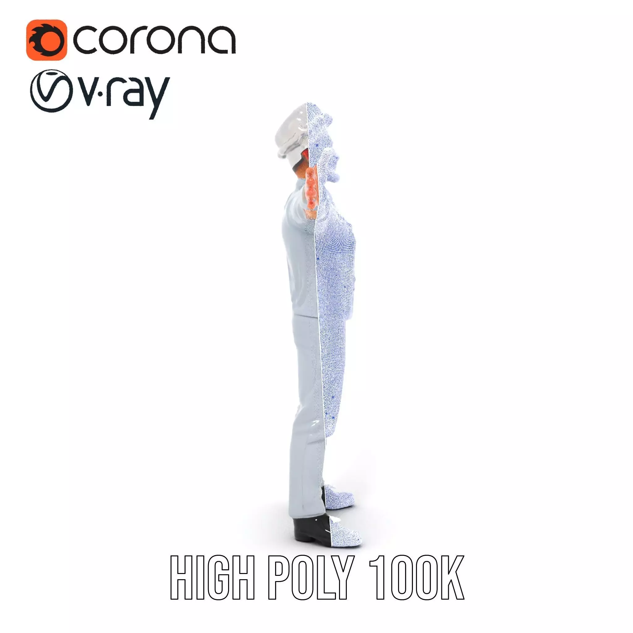 Grey Chef Outfit model pack Low-poly 3D model_34