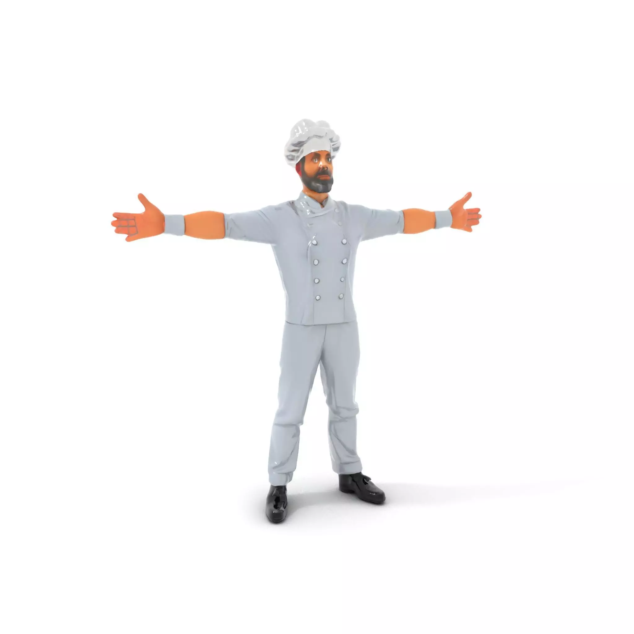Grey Chef Outfit model pack Low-poly 3D model_0