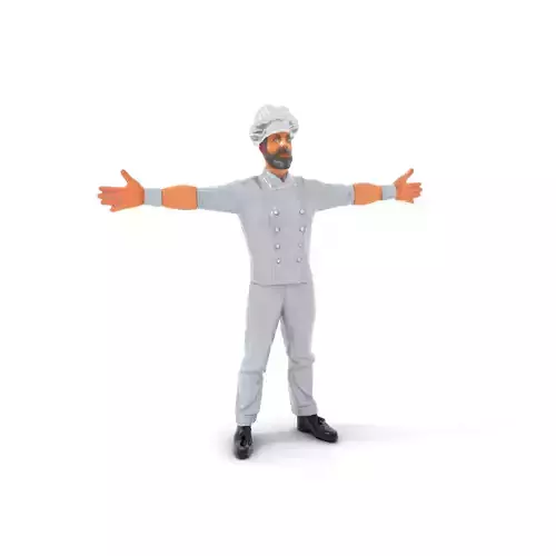 Grey Chef Outfit model pack Low-poly 3D model
