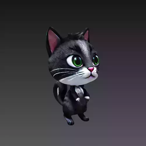 Black and white Cat  tedy bear toy