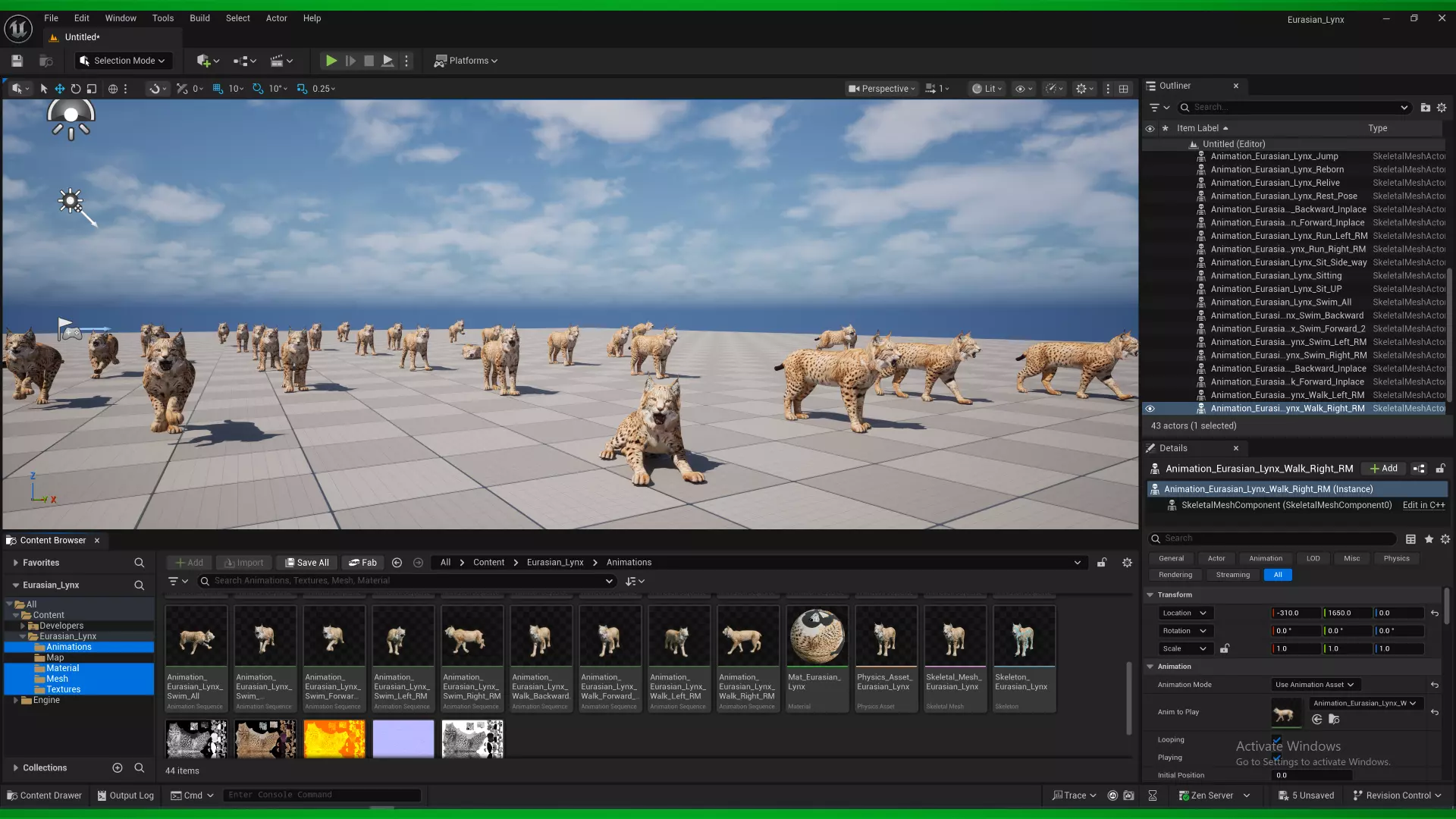 Eurasian Lynx Wild Cat Low-poly 3D model_2