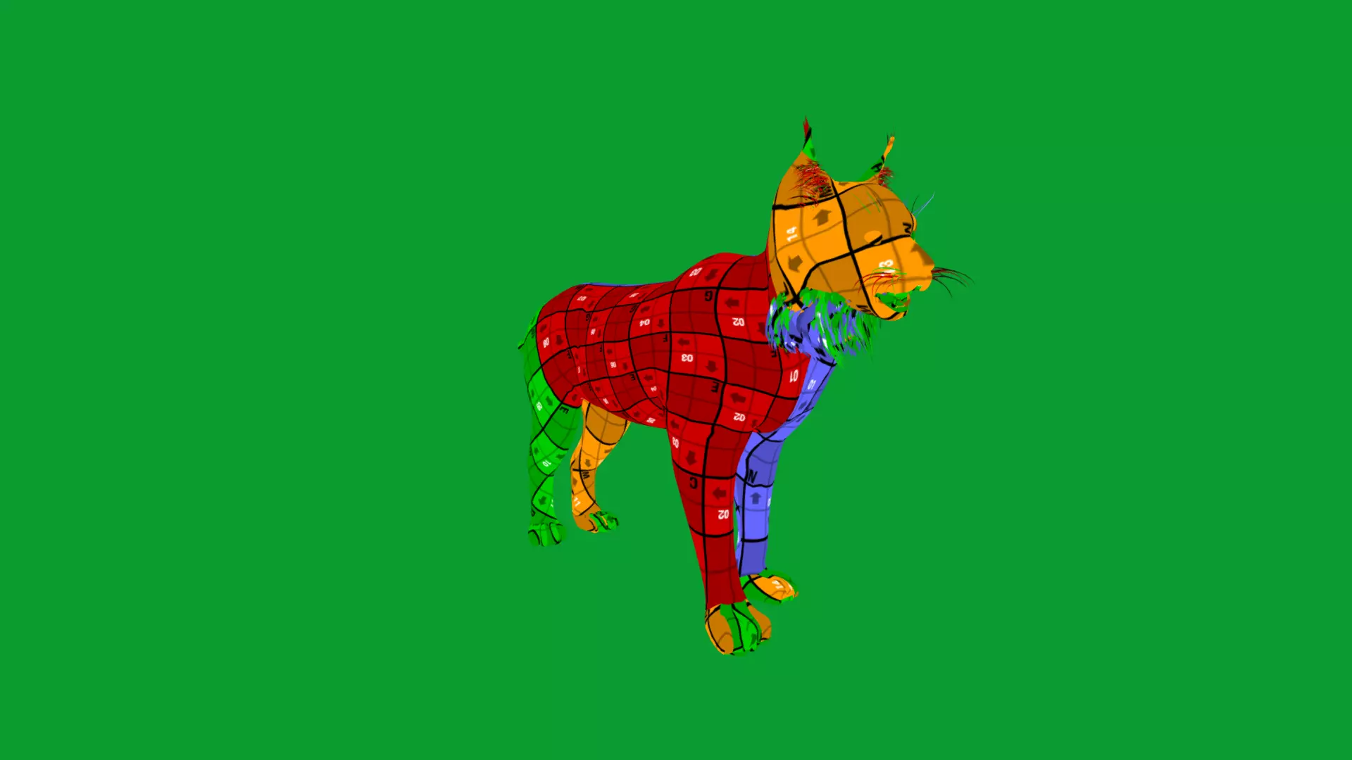 Eurasian Lynx Wild Cat Low-poly 3D model_28