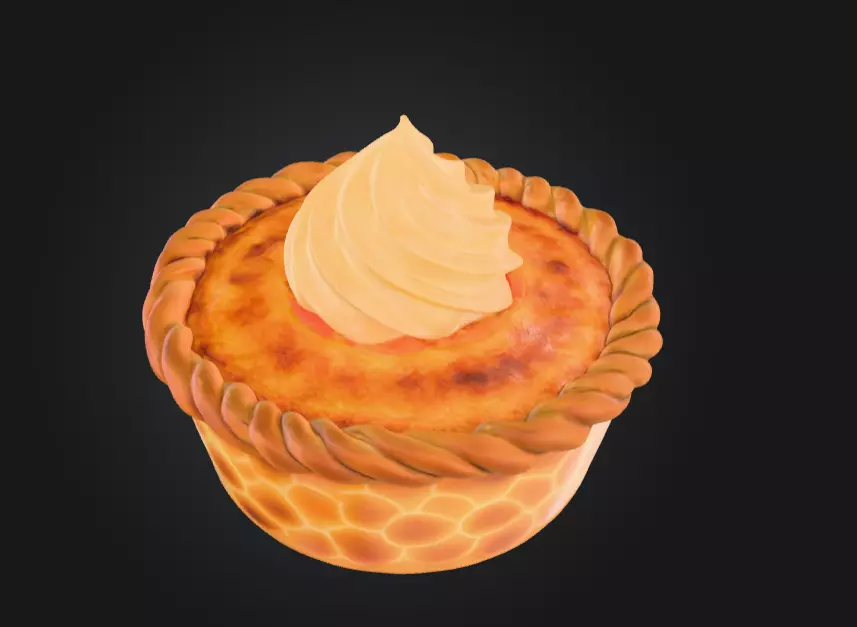 Pumpkin Pie Delight Low-poly 3D model_2