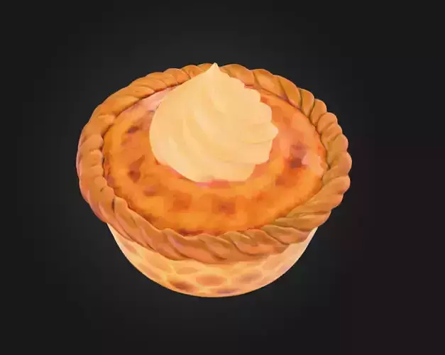 Pumpkin Pie Delight Low-poly 3D model