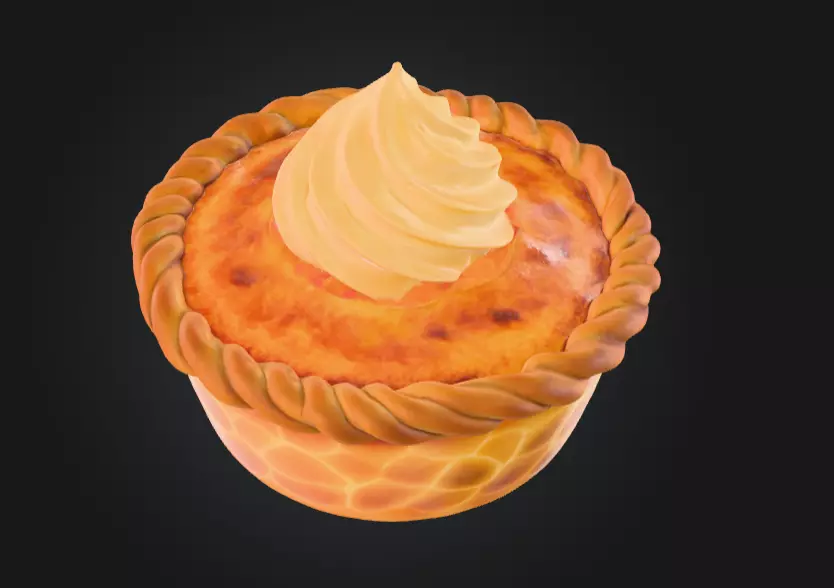 Pumpkin Pie Delight Low-poly 3D model_4