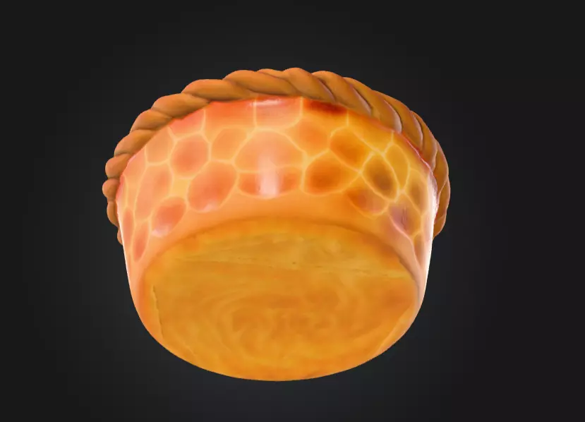 Pumpkin Pie Delight Low-poly 3D model_6