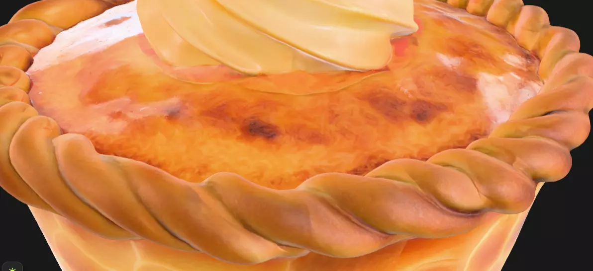 Pumpkin Pie Delight Low-poly 3D model_11