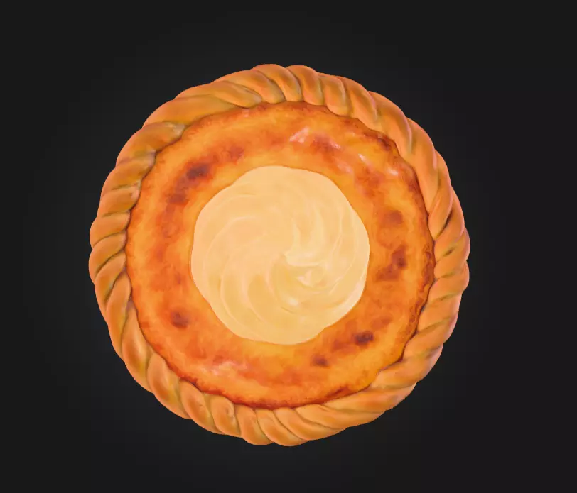 Pumpkin Pie Delight Low-poly 3D model_5