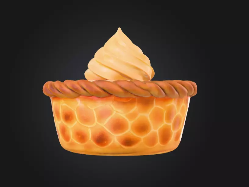 Pumpkin Pie Delight Low-poly 3D model_1