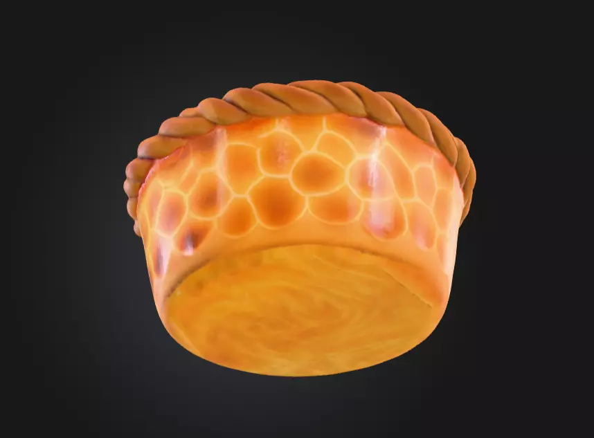 Pumpkin Pie Delight Low-poly 3D model_8