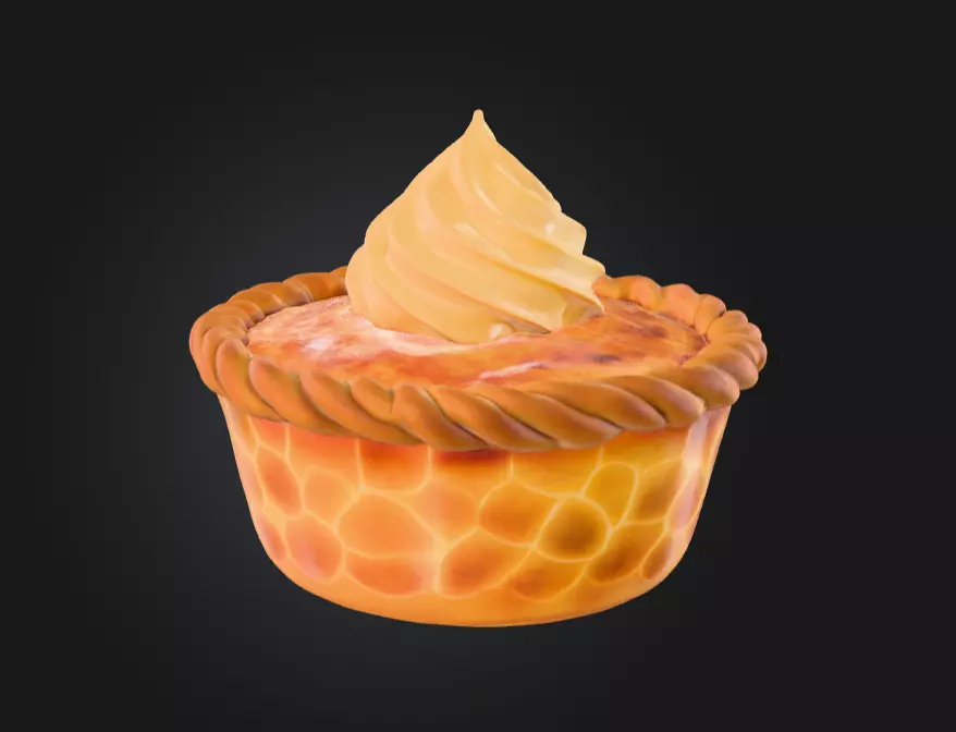 Pumpkin Pie Delight Low-poly 3D model_10