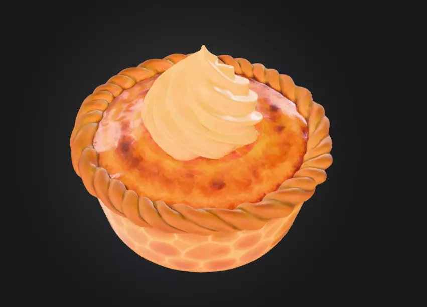 Pumpkin Pie Delight Low-poly 3D model_3