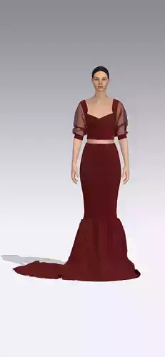 dress watermelon slevee vual detail