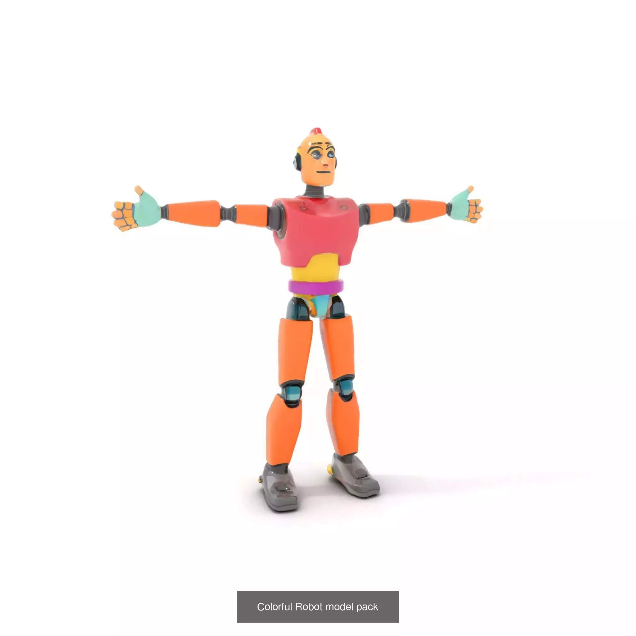 Vibrant Cartoon Robots Pack 3D Model Collection_27