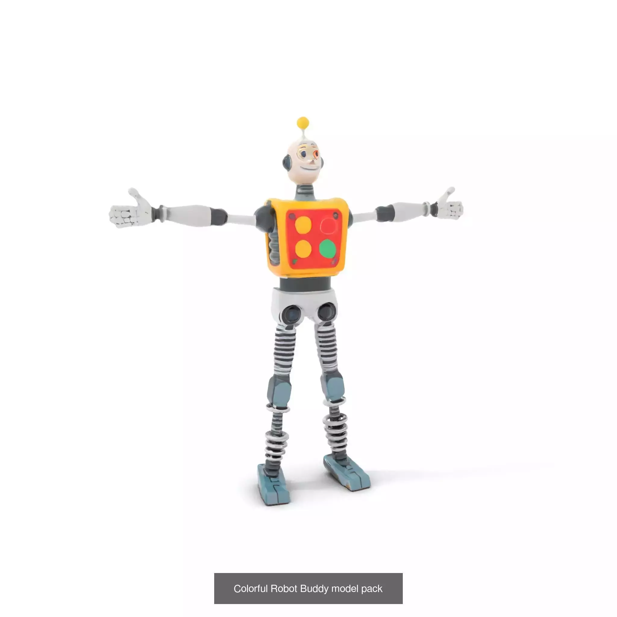 Vibrant Cartoon Robots Pack 3D Model Collection_22