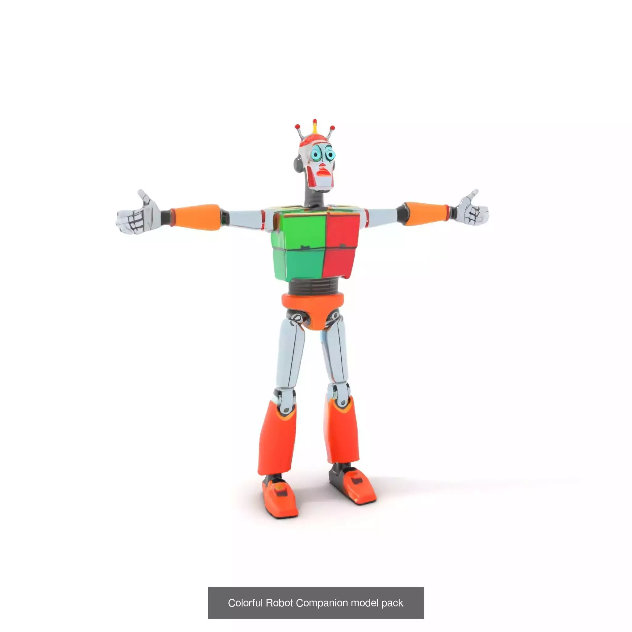 Vibrant Cartoon Robots Pack 3D Model Collection_32