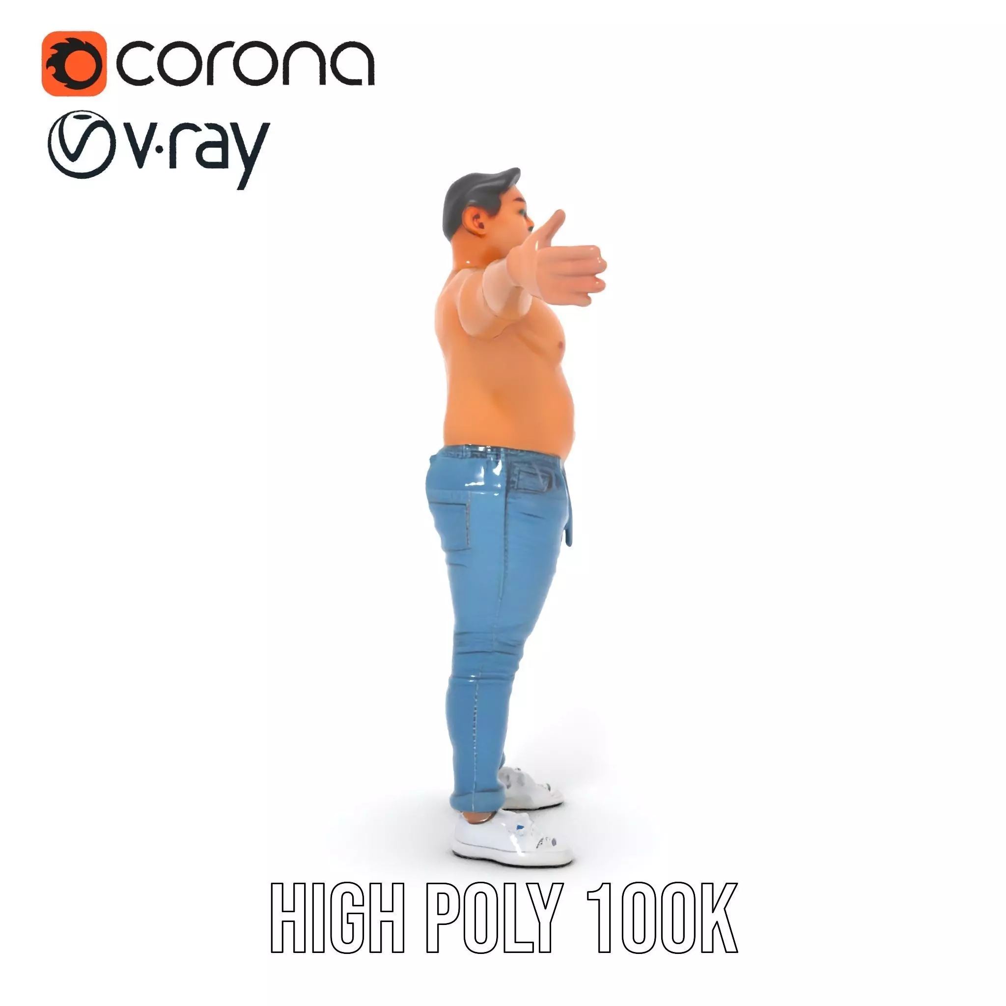 Casual Denim Character model pack Low-poly 3D model_23